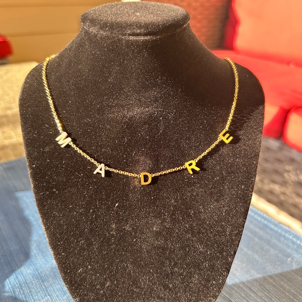 NWT 16” Oak & Ivy Madre Gold Letter Necklace - Personalized Women’s Jewelry